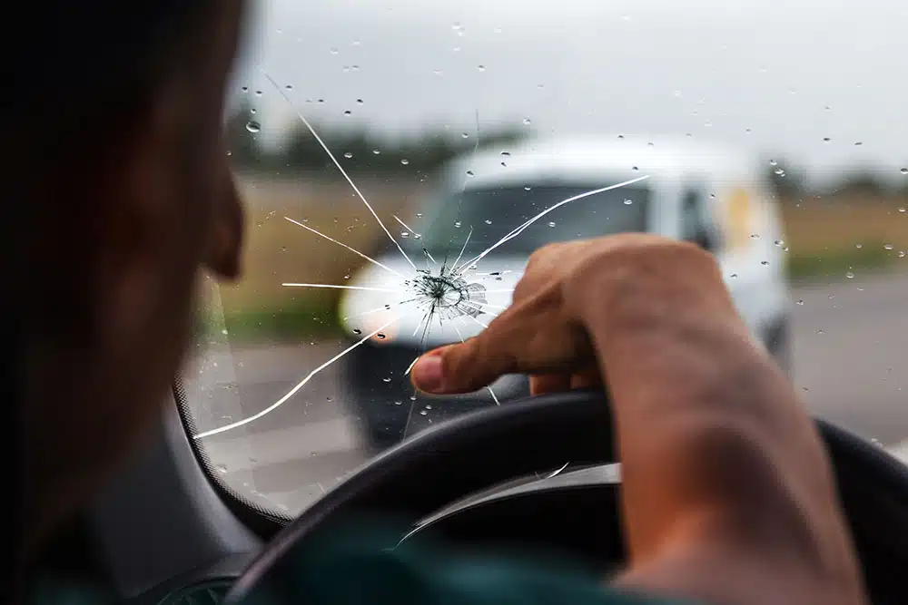broken car windshield 